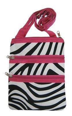 Zebra Pink Trim Shoulder Bag Purse