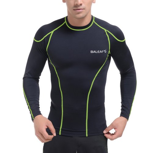 Baleaf Men's Running Fitness Workout Training Compression Base Layer Shirt