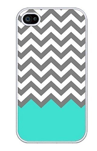 EVERMARKET(TM) Chevron Pattern Turquoise Grey White Plastic Case for iphone 6 (4.7)