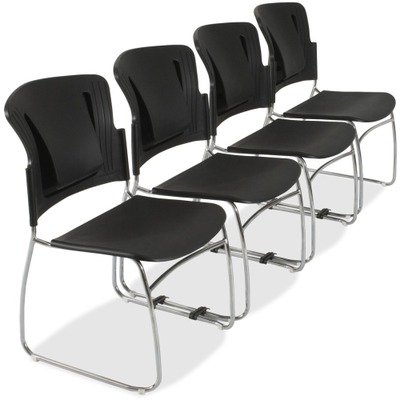 

Balt Reflex Stack Chairs w/o Arms-Stack Chairs,Stacks 12 High,19-1/2"x19"x33-1/4",4/CT,Black
