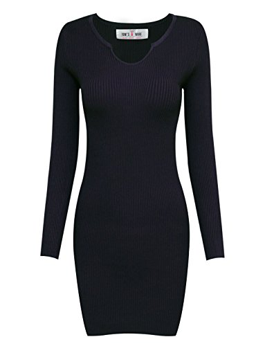 Tom's Ware Womens Casual fitted Package Hip Sweater Mini Dress