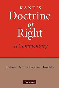 Kant's Doctrine of Right: A Commentary by B. Sharon Byrd