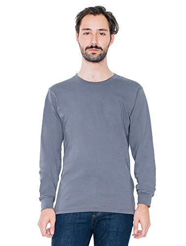 American Apparel Men Fine Jersey Crewneck Long Sleeve T-Shirt