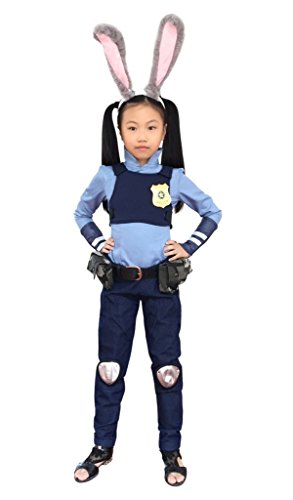 Dazcos Child Police Rabbit Judy Hopps Kids Cosplay Costume With Ears+Tail