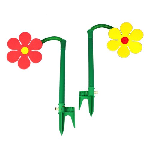 2 Funflower Sprinklerblumen Rasensprenger rot und gelb