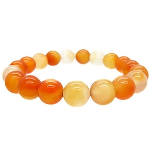Gorgeous 10mm Orange Agate Stretchy Bracelet Fits up to 8.5 inch wrist