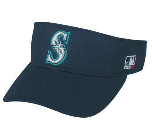 MLB ADULT Seattle MARINERS Home Navy Blue VISOR Adjustable Velcro TWILL