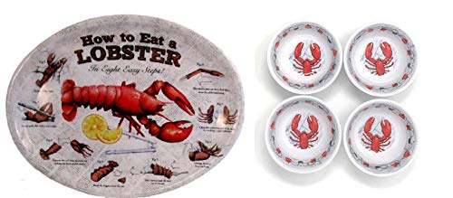 Algopix Similar Product 3 - How To Eat a Lobster Oval Plates and