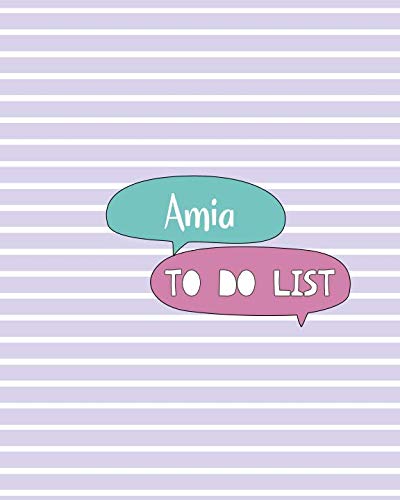 Amia To Do List: 100 Sheet 8x10 inches for Checklist, Planners, To-Do, Memo, Notes, Checkboxes and Initial name on Matte Pastel Seamless Cover , Amia To Do List by J B SBoon