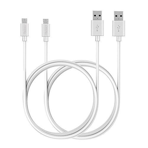 Maxcury® [Pack of 2pcs] 3.3ft /1m Premium Micro USB to USB Cable High Speed USB 2.0 A Male to Micro B for Samsung, HTC, Sony,Motorola,LG, Google, Nokia and More (2x3.3ft/1m white)