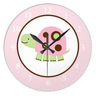 

Pink Laguna Turtle Round Wall Clock