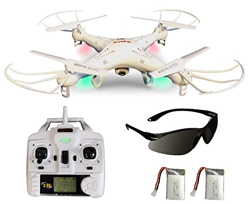 Syma X5C EXPLORER (Forscher) Weiße Sonder-Edition mit Zusatz-Akku und HD Kamera mit Tonaufzeichnung - 3D Quadrocopter Drohne, mit Motor-STOPP-Funktion & Akku-Warner, 360° Flip Funktion, 2.4 GHz, 4-Kanal, 6-AXIS Stabilization System