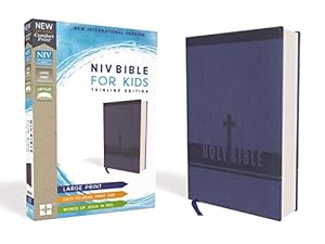 NIV Bible for Kids, Large Print, Leathersoft, Blue, Red Letter Edition, Comfort Print: Thinline Edition