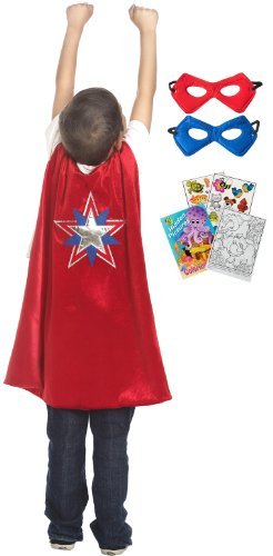 Little Adventures American Hero Cape and Mask Play Set Age 3-8 with Coloring Book