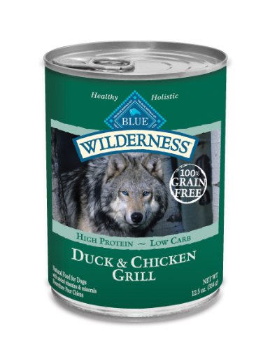 Blue Buffalo Wilderness Grain Free Canned Dog Food, Duck and Chicken Grill (Pack of 12 12.5-Ounce Cans)