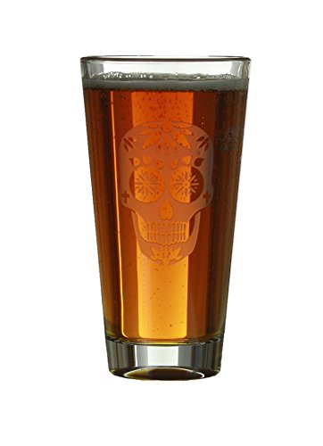 Algopix Similar Product 3 - Sugar Skull Engraved BeerCider 16oz