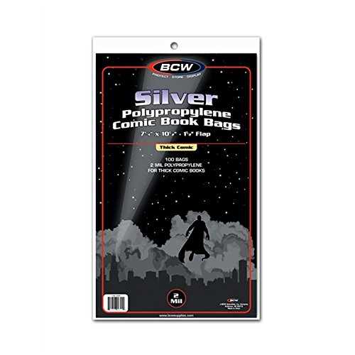 

(50) Silver Age Thick Size Crystal Clear Comic Book Bags By BCW