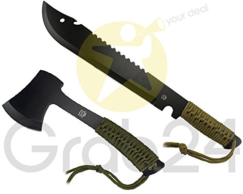 GYD Machete und Axt mit Holster Buschmesser Buschmachete Jagdaxt Machete Camping