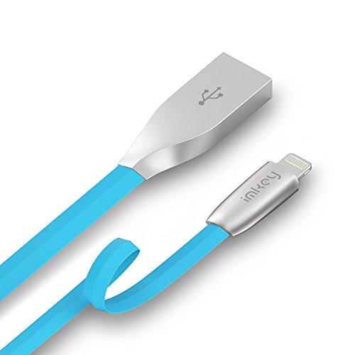 iPhone Cable , IMKEY® Apple MFi Certified 6.5 Feet Tangle-Free Zinc-Alloy Lightning to USB Cable for iPhone 6S / 6 Plus, iPhone SE, iPhone 5S 5C 5, iPad, iPod - (Blue)