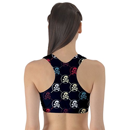

Black Colored Skull Pattern Women's Sport Bra