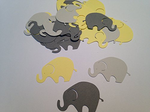 Algopix Similar Product 7 - 50 Large Yellow Gray Elephant Cutout 2