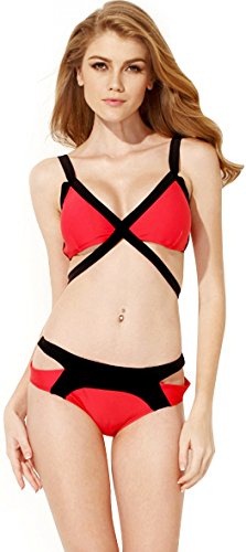 

Women's 2 Piece Sport Athletic Workout Active Fitness Bikini Top and Bottom
