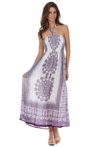 Sakkas Mehndi Henna Smocked Bodice Maxi Dress