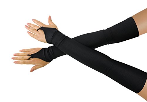 JustinCostume Arm Mitts Evening Long Moon Fingerless Opera Length Gloves Costume