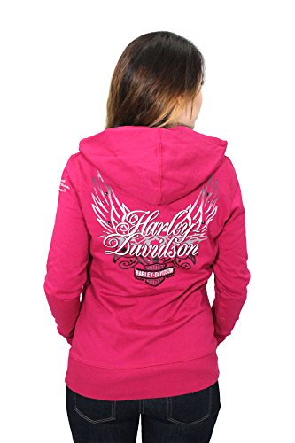 Harley-Davidson Womens Gothic Beauty Trademark B&S with Wings Hoodie