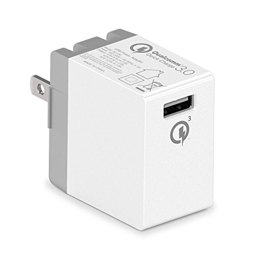 Quick Charge 3.0, Skiva 18W USB Wall Charger (Quick Charge 2.0 Compatible) PowerFlow QuickCharger for Samsung Galaxy S7 S6 Edge Plus, Note 5 4, Google Nexus 6, LG G5 V10, iPhone [Model:AC136]