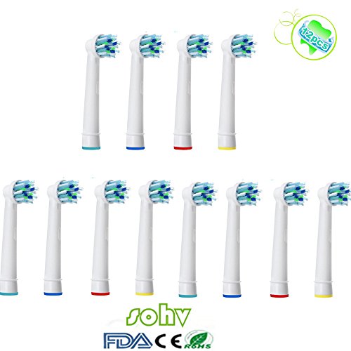 12 piezas (3x4) Sohv® Cabezales de recambio para cepillo de dientes eléctrico Oral CrossAction (EB-50A). Plenamente compatibles con los modelos...