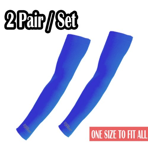 2 Pairs of Blue NEW Protective Arm Sleeve Arm warmers UV sunblock