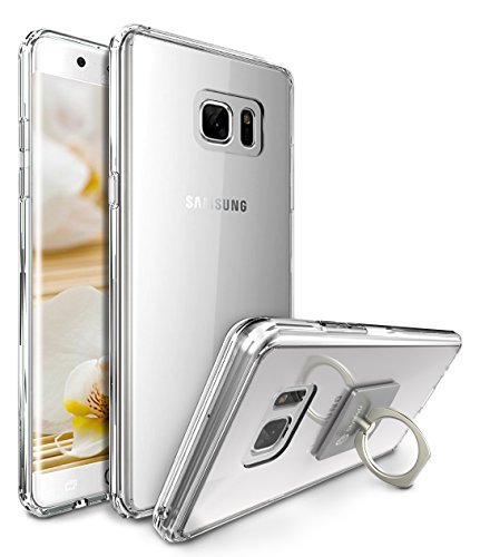 Note 7 Case, Galaxy Note 7 Case, Style4U Scratch Resistant Shock Absorbent Slim Clear Back TPU Bumper Case Cover for Samsung Galaxy Note 7 with 1 Style4U Ring Holder Kickstand [Clear]