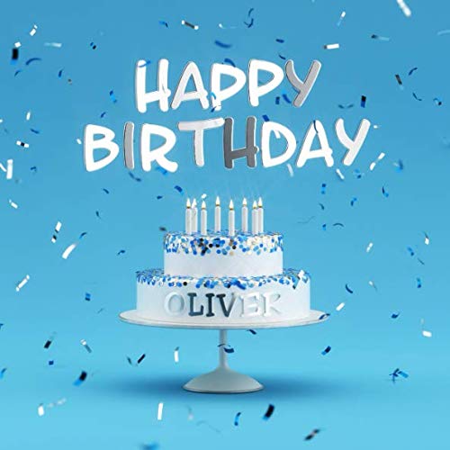 Happy Birthday Oliver: Blue Guest Book for Kids Birthday Party with Name by Visufactum Books