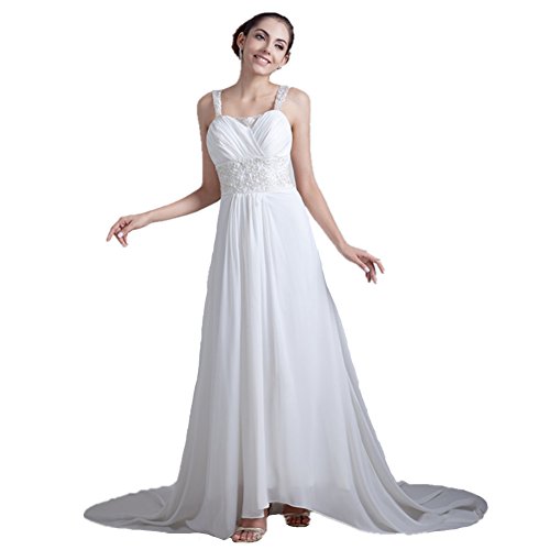 

Chiffon Spaghetti Strap Empire Train Bridal Gown
