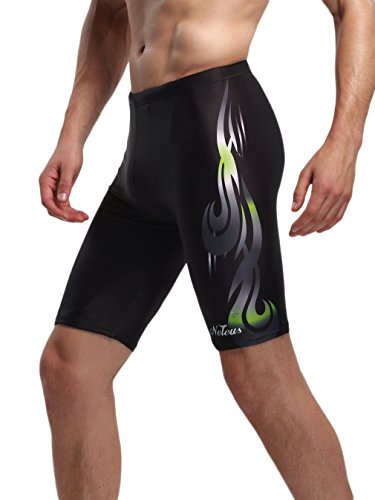 Neleus Men's Jammer Swimsuit Solid Swim Short,58,Black(us-M /ASIAN-XL)