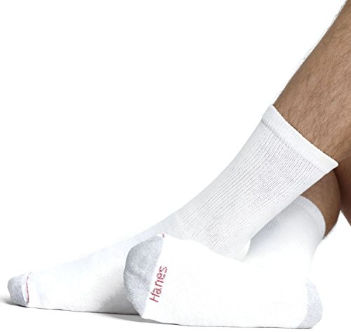 

Hanes Men's Big & Tall Crew Socks, 12-Pack White 12-14 Hanes Men's Big & Tall
