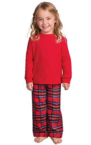 PajamaGram Toddlers' Stewart Plaid Pajamas w/Red Top and Plaid Pants