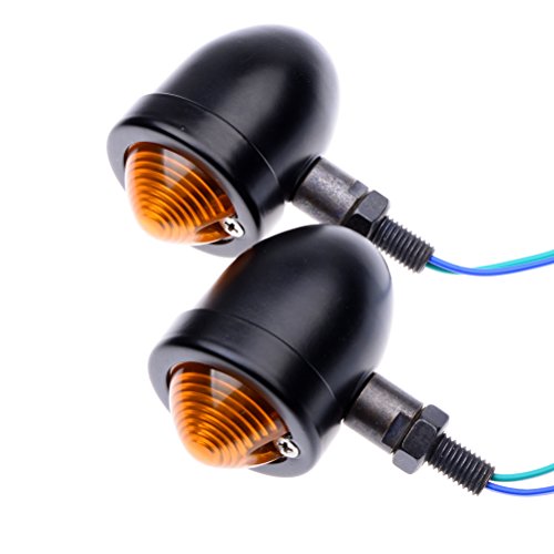 

2x Custom Black Anodized Billet Aluminum Bullet Shape Panhead Turn Signal Light Mounting Universal For Bobber Chopper Clubman Cruiser Café Racer Bike