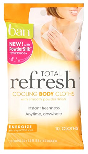 Ban Total Refresh Cooling Body Cloths 10 Count (Energize) (2 Pack)