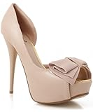 Qupid Neutral-130 Patent Open Shank Pumps BLUSH