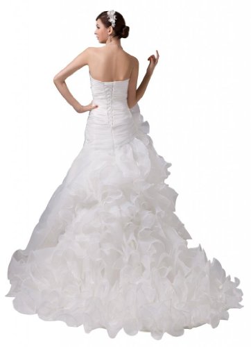 

Orifashion Women's Strapless Ruffle Organza Dress