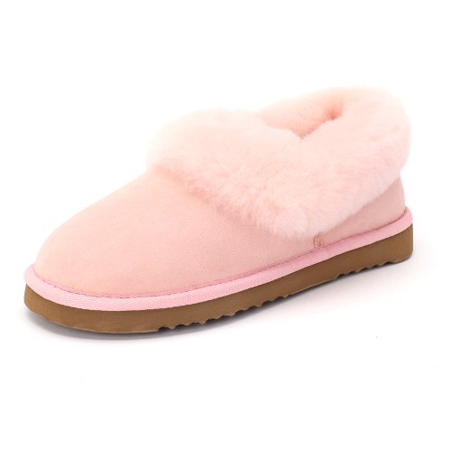 Sheep Touch Women's Balm Twin-Faced Sheepskin Closed-Back Slippers Pink
