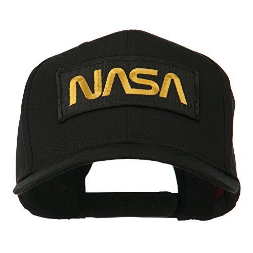 Black NASA Embroidered Patched High Profile Cap - Black