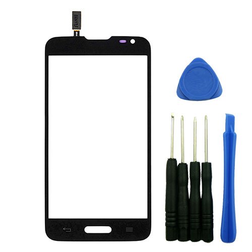 PhonePlus® Black Outer Front Touch Screen Digitizer Glass Panel Replacement for LG Optimus L70 D320 MS323 D321 with Tools