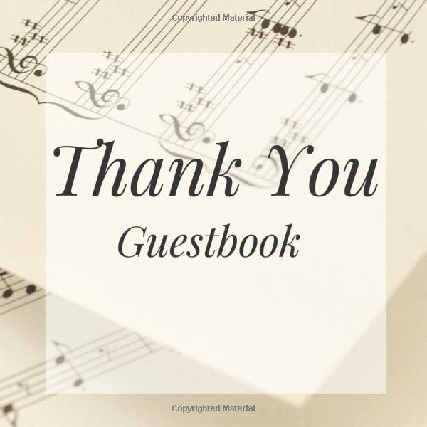 Thank You Guestbook: Music Sheets Musician Teacher Birthday Party Anniversary Wedding Birthday Memorial Farewell Graduation Baby Shower Bridal ... Space/Milestone Keepsake Special Memories by Trendy Guestbooks