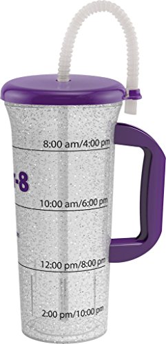 Hydr-8 32oz. Car Friendly Time Marked Water Bottle - Purple
