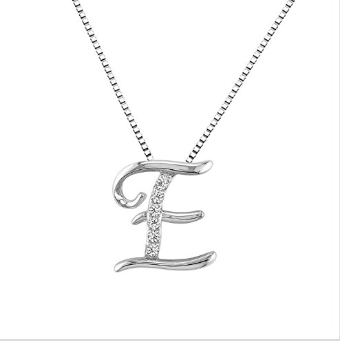 Algopix Similar Product 8 - JMS Jewelry 18K White Gold Initial E