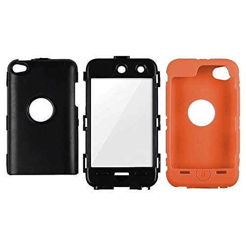 

eForCity Hybrid Case for iPod touch 4G (Black Hard/Orange Skin)