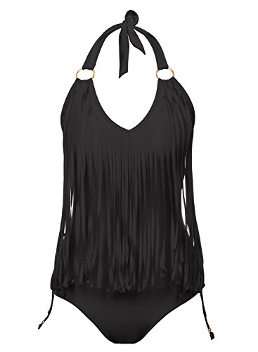 BAISHENGGT Women's Tassel Fringe Padded Bikini One Piece Swimsuits